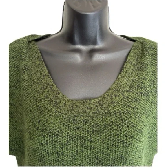 New Directions Olive and Black Marled Knit Dress with Shawl Size L - Picture 3 of 8